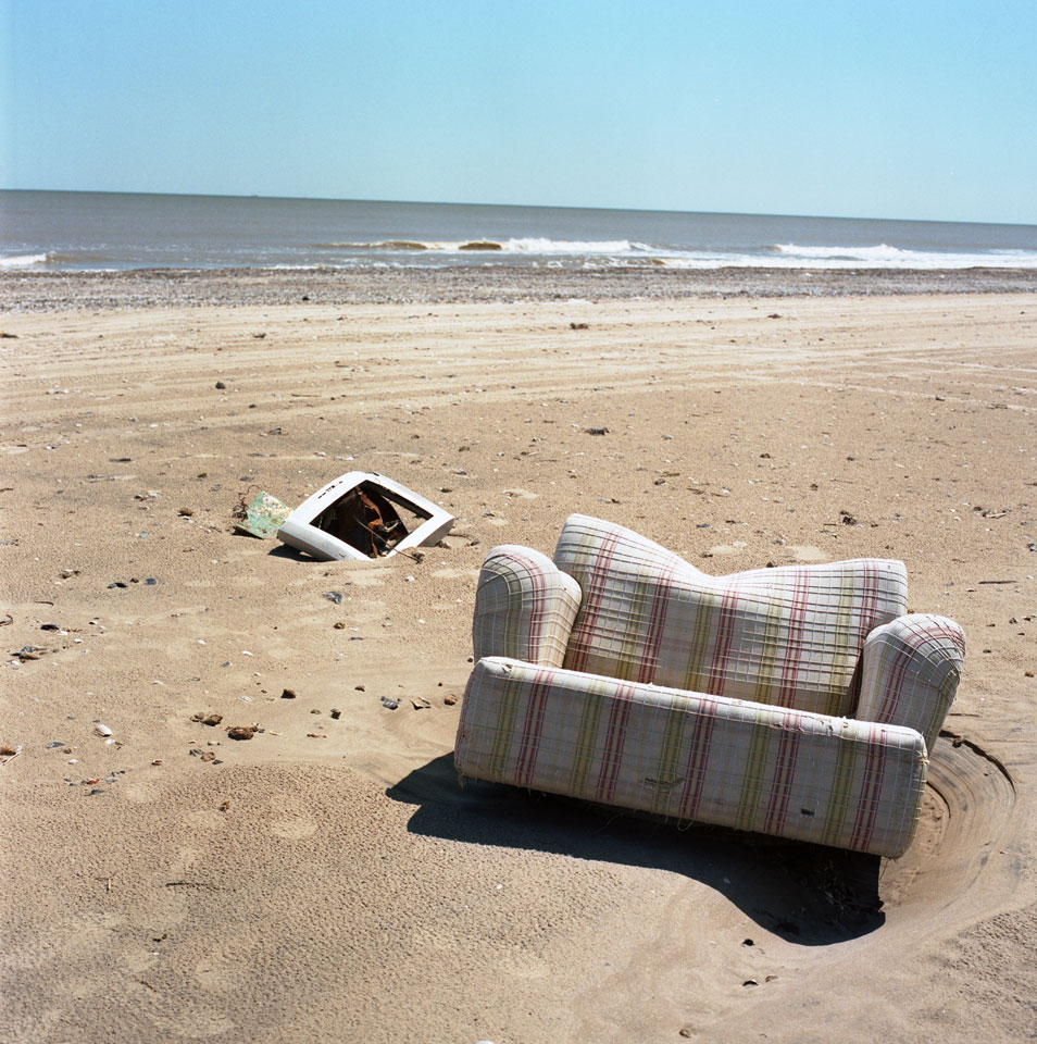 Living Room Remnants On Beach